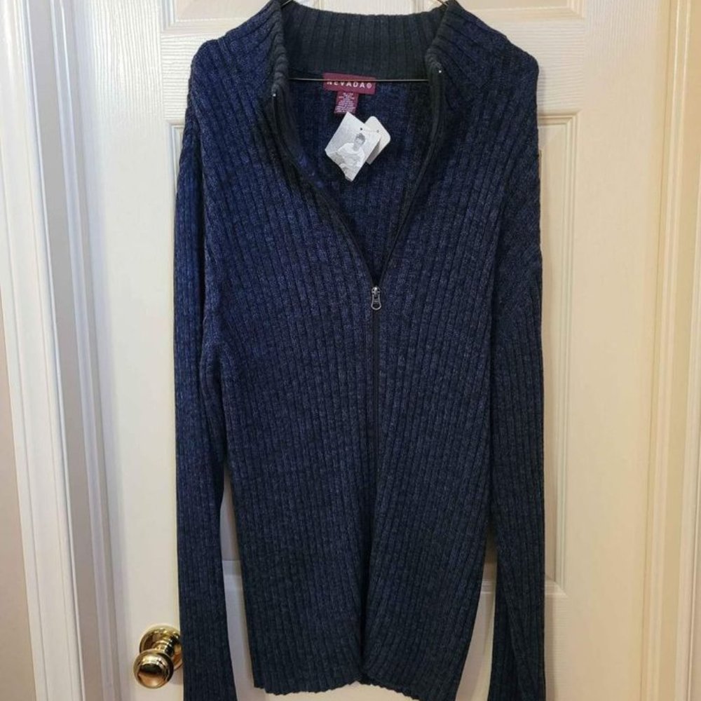 Nevada Men's Full Zipper Cardigan Sweater. Size XL